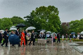 President of Chile Sebastián Piñera visits Hiroshima Peace Memmorial Park